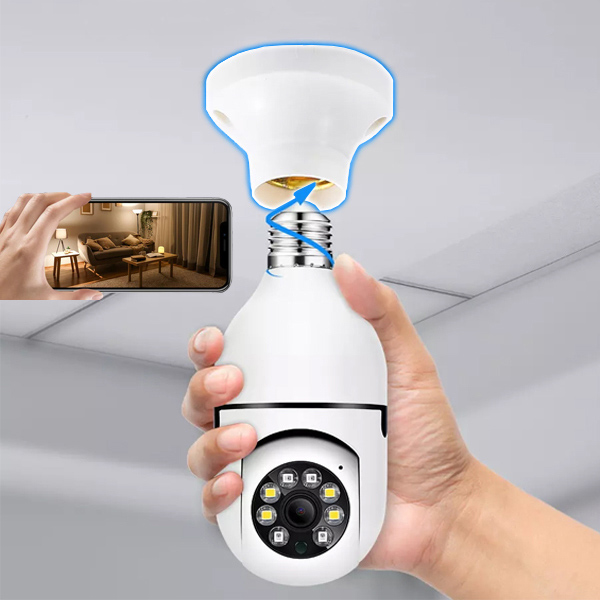 Sicherheitskamera-Glühbirne - 360°, Nachtsicht, WLAN, Ohne Bohren | BULBCAM