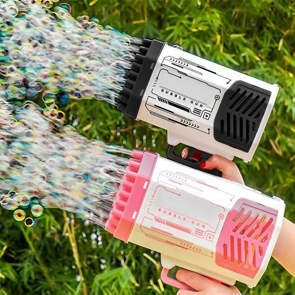 Seifenblasenpistole - 69 Löcher, 1000+ Blasen/Min, LED-Lichter | BUBBLEPUFF
