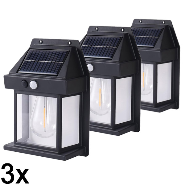 3x Solare Außenleuchte – keine Verkabelung erforderlich | FLUXLAMP