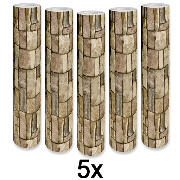 5x Selbstklebendes 3D-Backstein-Wandpaneel | WALLCORWRAP