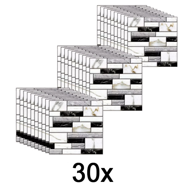 3x 3D-Wandaufkleber mit Marmoroptik (10 Stück) | MARBLEBLOCKS