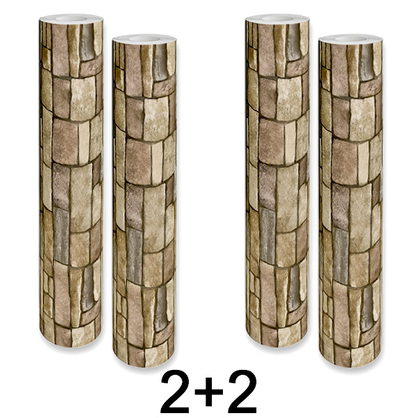 2x 1+1 GRATIS Selbstklebendes 3D-Backstein-Wandpaneel | WALLCORWRAP