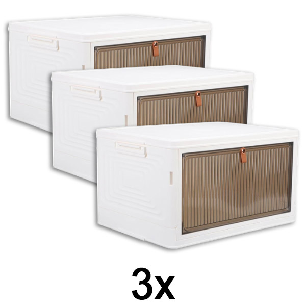 3x Aufbewahrungsbox mit Deckel – in 2 Minuten fertig, kein Werkzeug nötig | ORGABOX