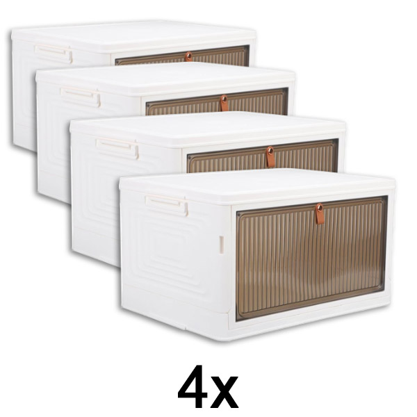 4x Aufbewahrungsbox mit Deckel – in 2 Minuten fertig, kein Werkzeug nötig | ORGABOX