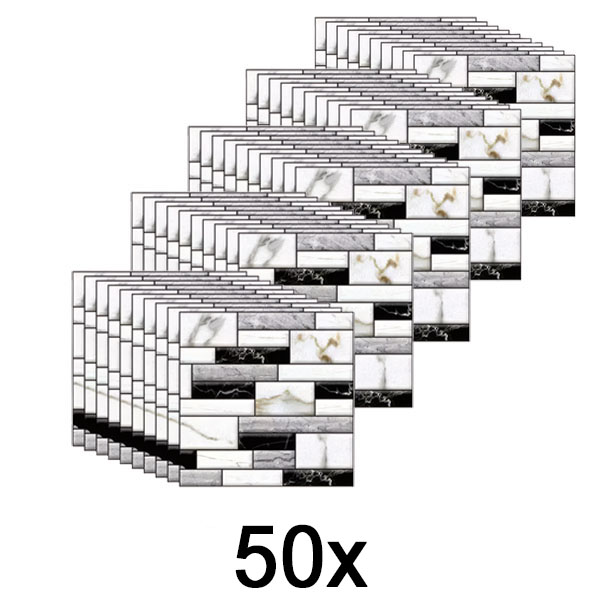 5x 3D-Wandaufkleber mit Marmoroptik (10 Stück) | MARBLEBLOCKS