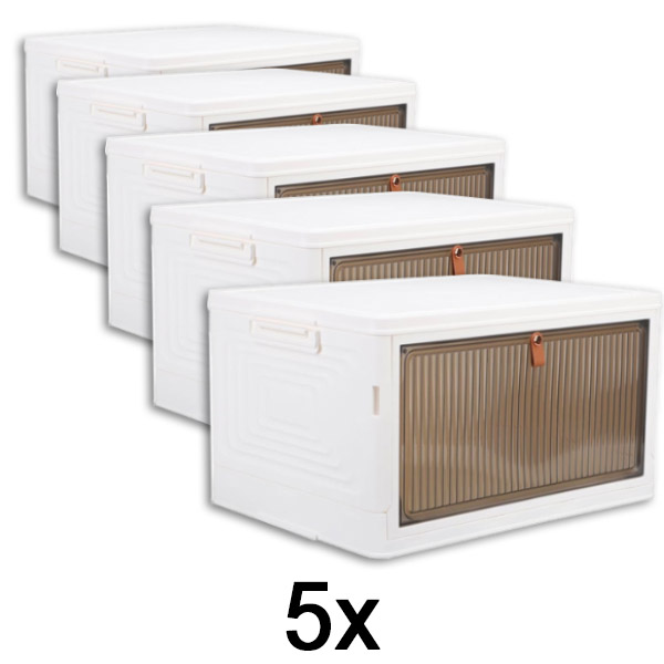 5x Aufbewahrungsbox mit Deckel – in 2 Minuten fertig, kein Werkzeug nötig | ORGABOX