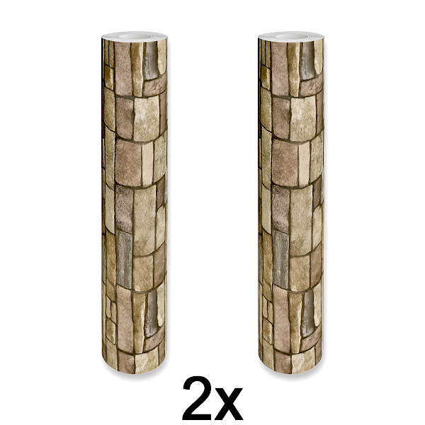 2x Selbstklebendes 3D-Backstein-Wandpaneel | WALLCORWRAP