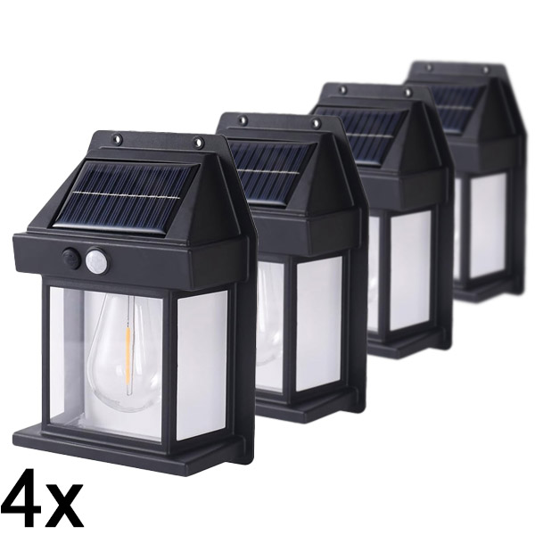 4x Solare Außenleuchte – keine Verkabelung erforderlich | FLUXLAMP