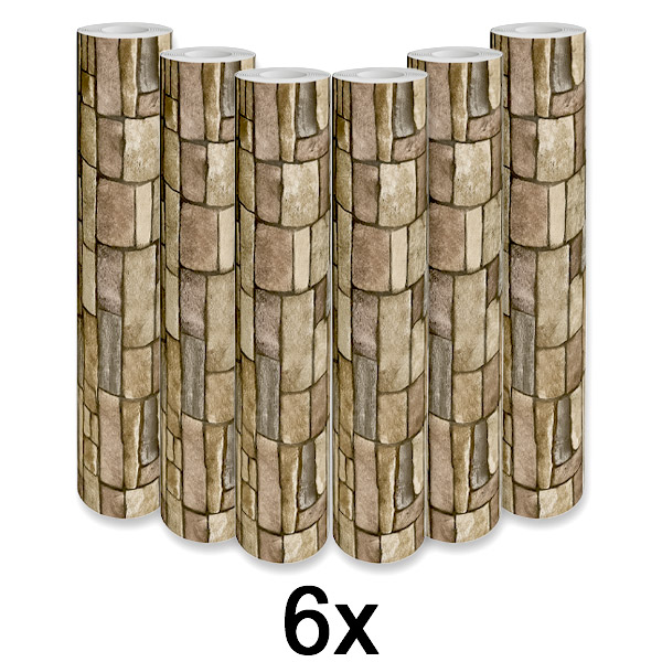 6x Selbstklebendes 3D-Backstein-Wandpaneel | WALLCORWRAP