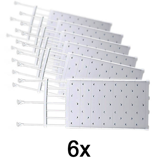 6x Ausziehbares Teleskop-Regal (48-80 cm, Ohne Bohren) | SHELFEXPEND