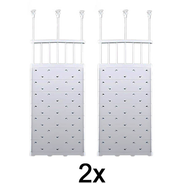2x Ausziehbares Teleskop-Regal (48-80 cm, Ohne Bohren) | SHELFEXPEND