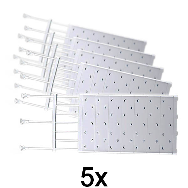 5x Ausziehbares Teleskop-Regal (48-80 cm, Ohne Bohren) | SHELFEXPEND