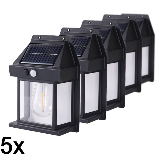 5x Solare Außenleuchte – keine Verkabelung erforderlich | FLUXLAMP