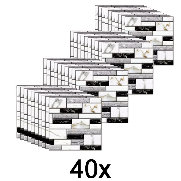 4x 3D-Wandaufkleber mit Marmoroptik (10 Stück) | MARBLEBLOCKS