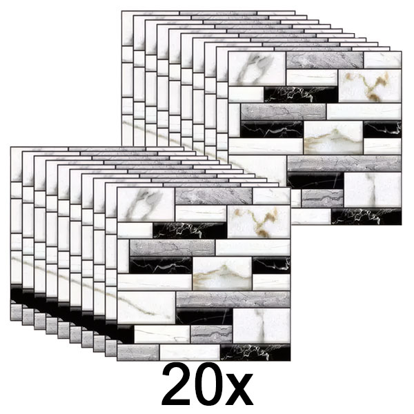 2x 3D-Wandaufkleber mit Marmoroptik (10 Stück) | MARBLEBLOCKS