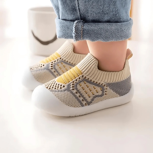 Baby Lauflernschuhe - Rutschfest, Strickbaumwolle, 6-24 Monate | MESHSTEPS