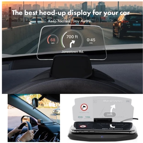 HUD-Windschutzscheiben-Display – GPS, Anrufe und Warnungen auf Ihrer Windschutzscheibe (ohne das Telefon zu berühren) | DISPCAR