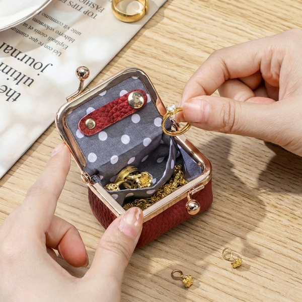 Kompakte Reise-Schmuckbox aus Leder | LUXIBOX