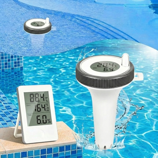 Kabelloses Pool-Thermometer - 60 m Reichweite, IP67, Innenanzeige | POOLMETER