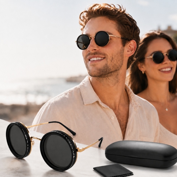 Verstellbare Sonnenbrille – 9 Tönungsstufen, UV400, Titanrahmen | TINGLAS