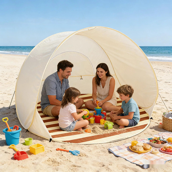 Pop-Up Strandmuschel - UPF50+ Sonnenschutzzelt, 120x120x100 cm | POPYTENT