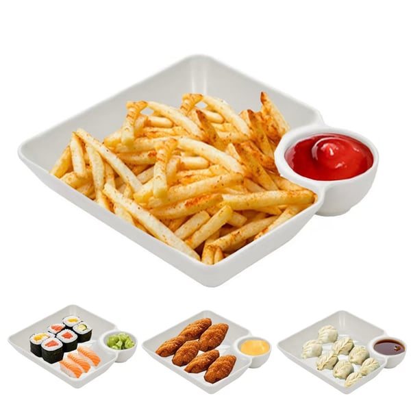 Quadratische Snack-Dip-Teller (4 Stk.) | DIPLUXA