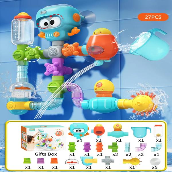 Badespielzeug mit Saugnapf-Spinner (27 Stück/Set) | OCTOYFUN